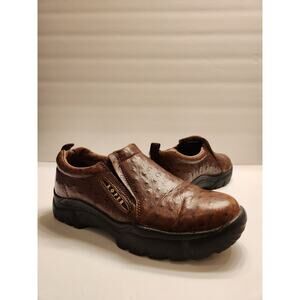 ROPER Performance Slip On Comfort Shoe Womens 7.5 Brown Leather Rugged Western